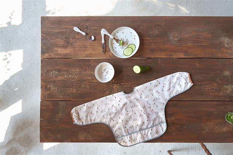 Babete manga comprida lassig Laranja/Azul-Animais- 2 unidades