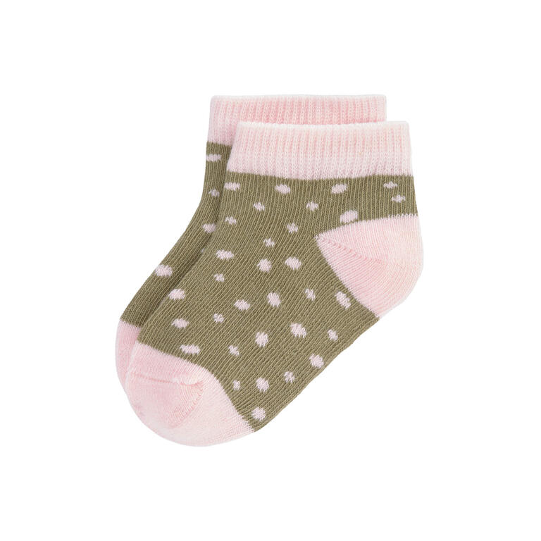 Meias Curtas Respeitadoras Lassig rosa e verde- Conjunto de 3 Unidades