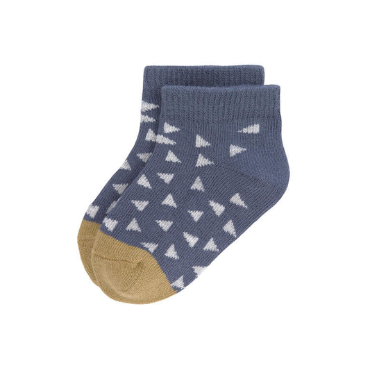 Meias Curtas Respeitadoras Lassig azul e caramelo- Conjunto de 3 Unidades