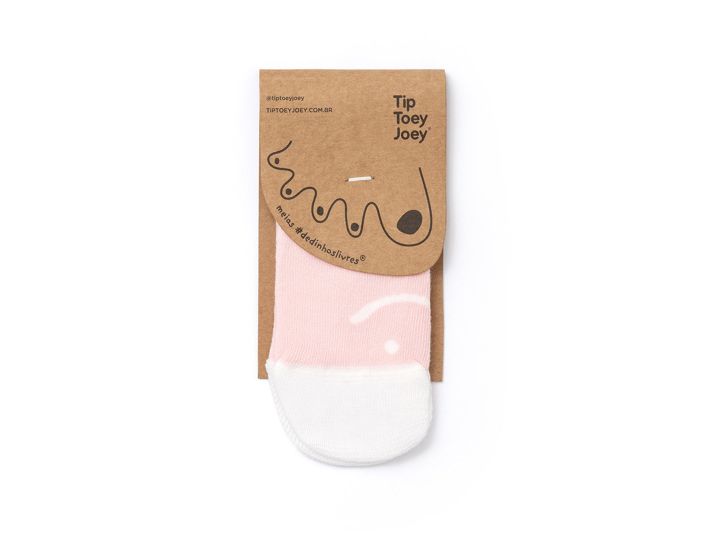 Meias Respeitadoras Sorriso Rosa e Branco- Tip Toey Joey
