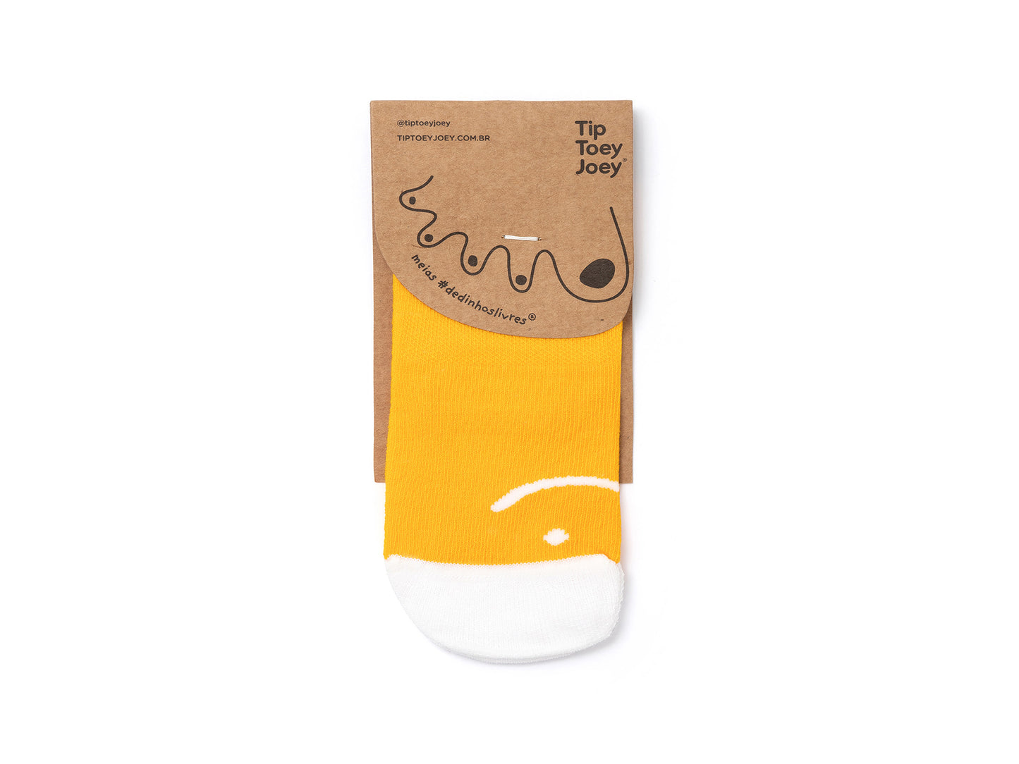 Meias Respeitadoras Sorriso Amarelo e Branco -Tip Toey Joey