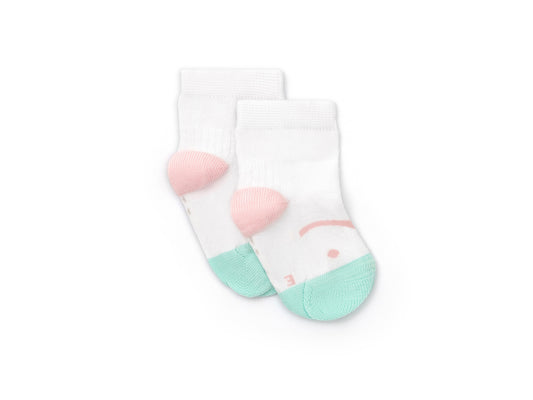 Meias Respeitadoras Sorriso Branco, Rosa e Menta -Tip Toey Joey