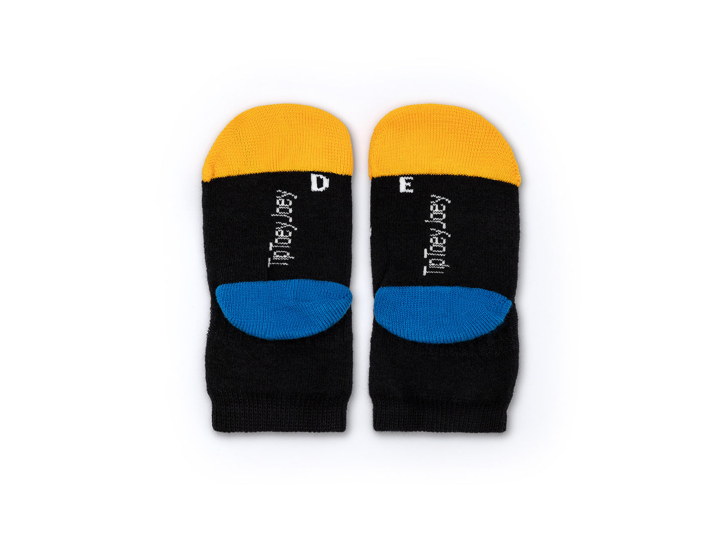 Meias Respeitadoras Sorriso Preto, azul e amarelo-Tip Toey Joey