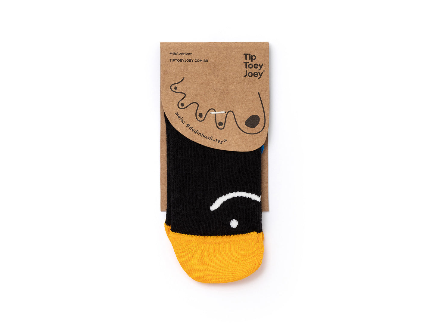 Meias Respeitadoras Sorriso Preto, azul e amarelo-Tip Toey Joey