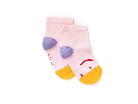 Meias Respeitadoras Sorriso Rosa, Amarelo e Lilás-Tip Toey Joey