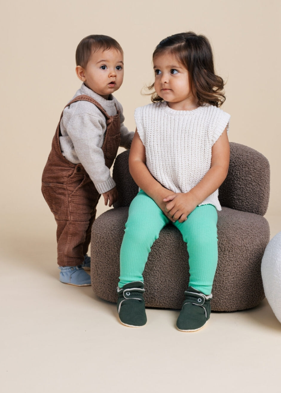 Baby Booties Fluffy Olive Treat- Zás Trás for Babies