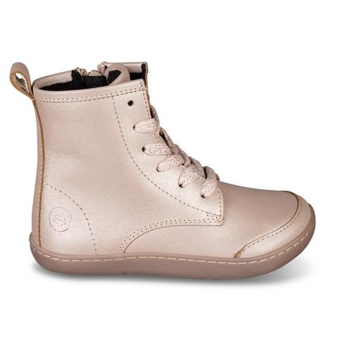 Botas de pele com cordoes Beige- Chetto