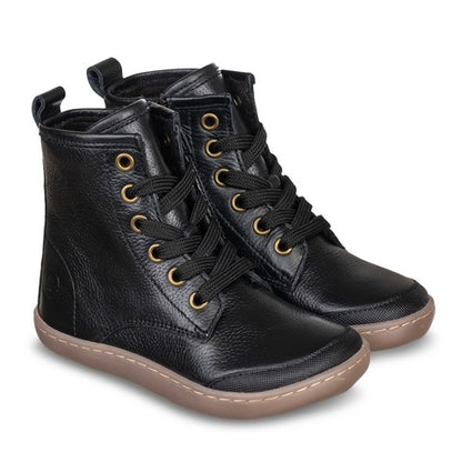 Botas de pele com cordoes Negro- Chetto