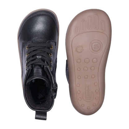 Botas de pele com cordoes Negro- Chetto