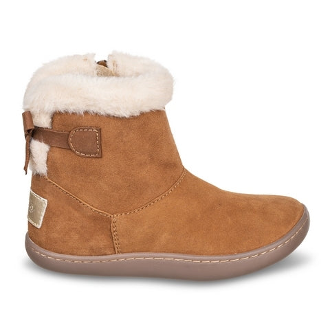 Botas de pele com laço Camel- Chetto-