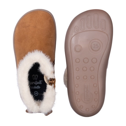 Botas de pele com laço Camel- Chetto-