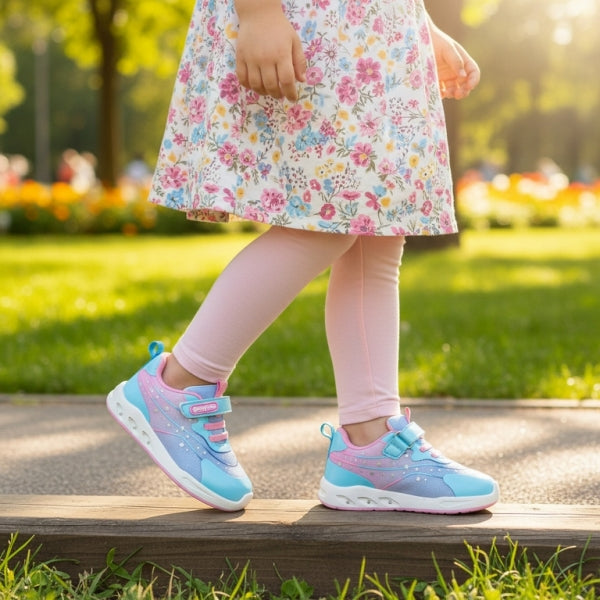 Sapatilhas Barefoot Luzes Fantasia Azul e Rosa - Chetto