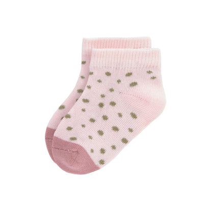 Meias Curtas Respeitadoras Lassig rosa e verde- Conjunto de 3 Unidades