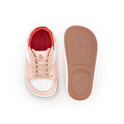 Sapatilhas Ollie WHITE/ BLOSSOM PINK/ TOMATE -Tip Toey Joey