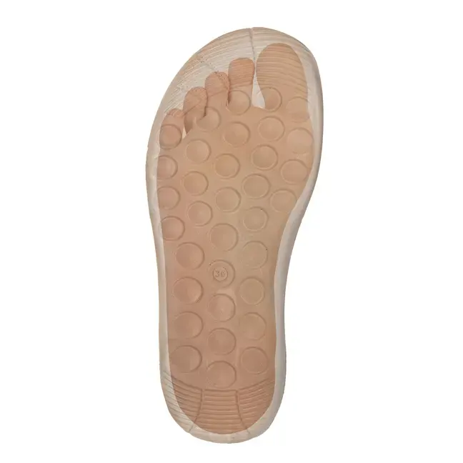 Palmilha da sapatilha desportiva branca com forma natural do pé e relevo