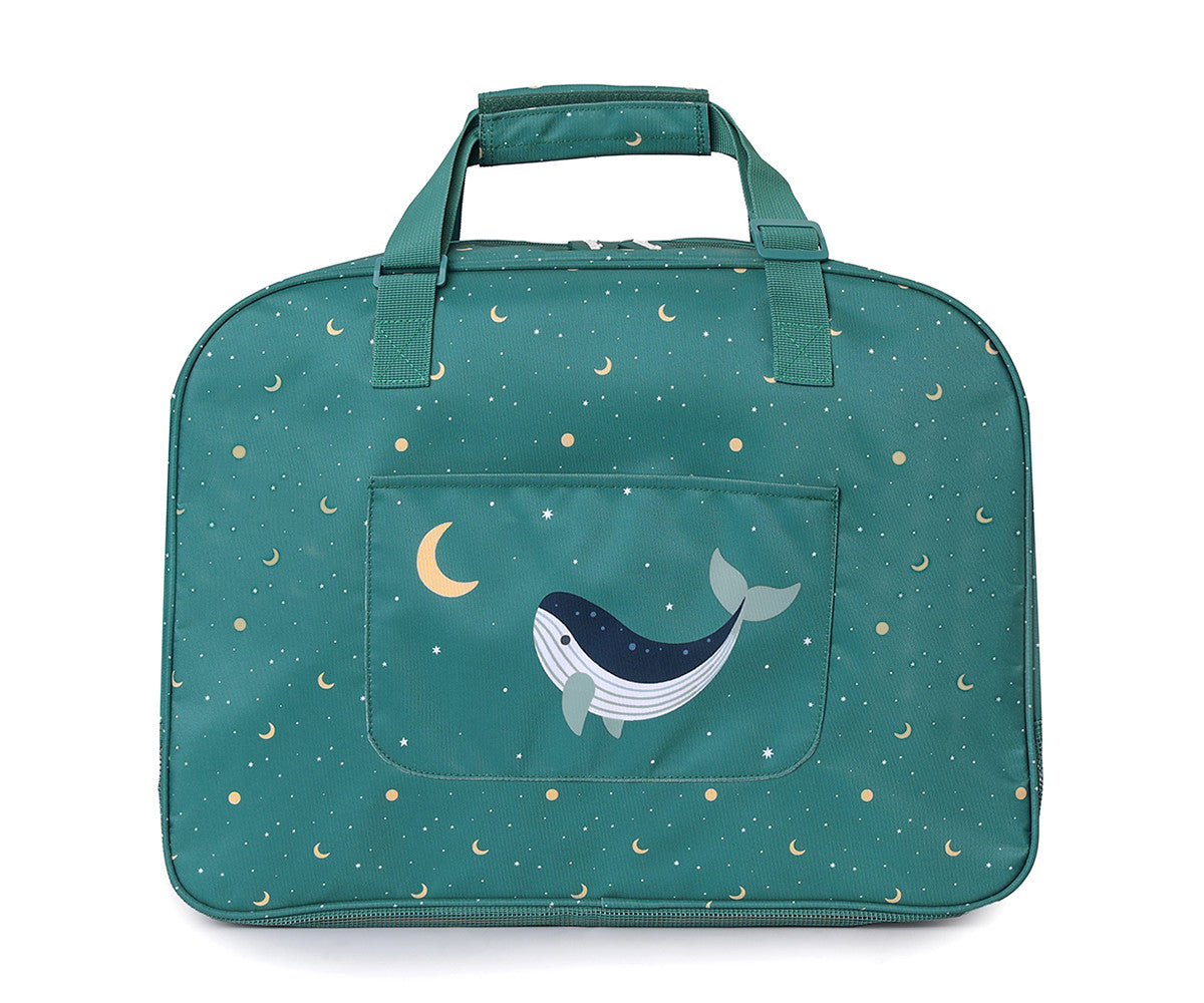 Bolsa de Praia com Rede Whale Teal  - Monneka