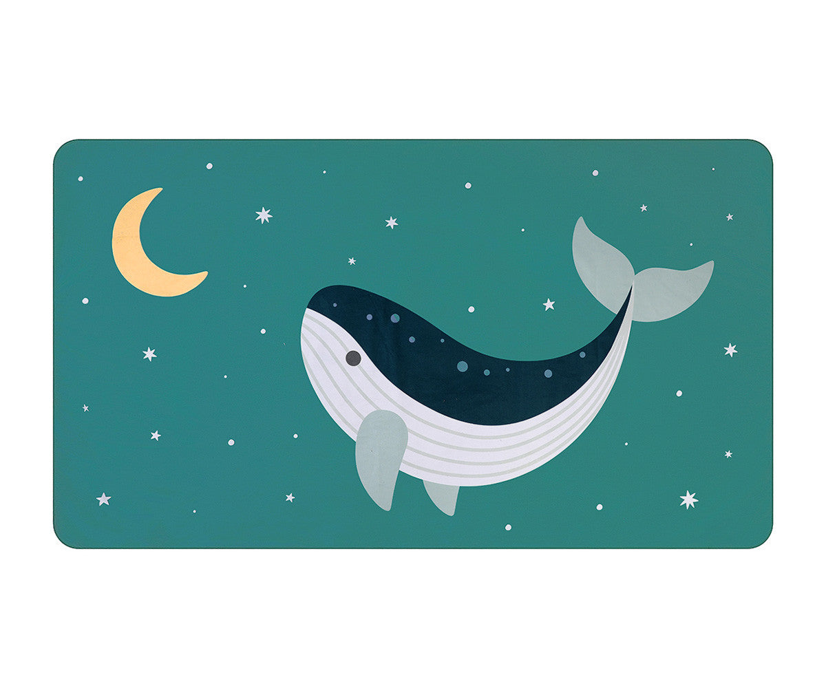 Toalha Praia Microfibra Whale Teal-Monneka