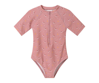 Fato de Banho com zíper Whale Pink-Monnëka