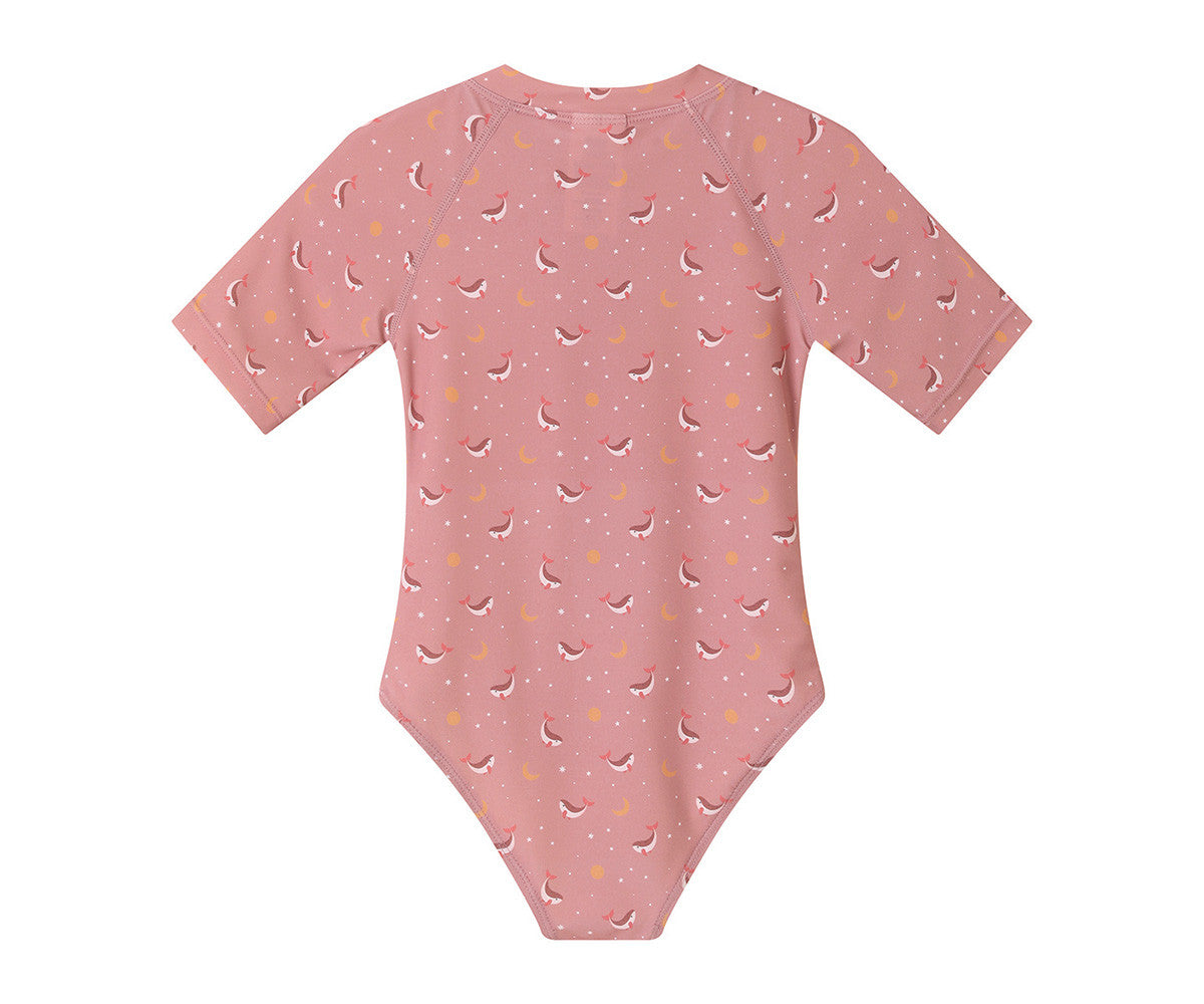 Fato de Banho com zíper Whale Pink-Monnëka