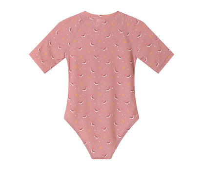 Fato de Banho com zíper Whale Pink-Monnëka