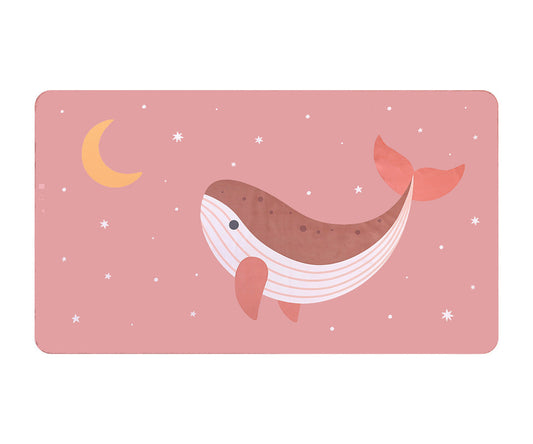 Toalha Praia Microfibra Whale Pink- Monneka