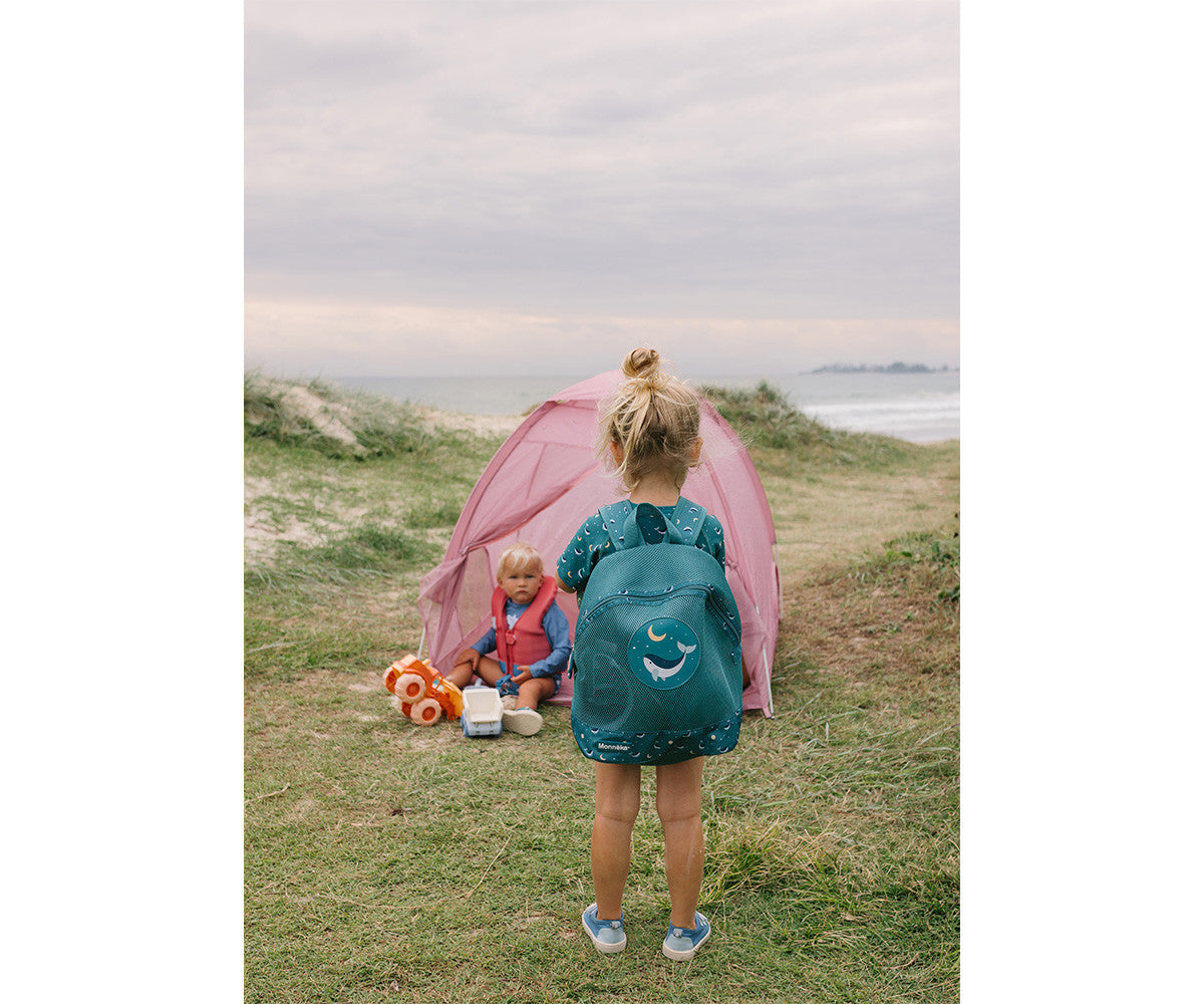 Mochila infantil Anti-areia Whale Teal- Monneka