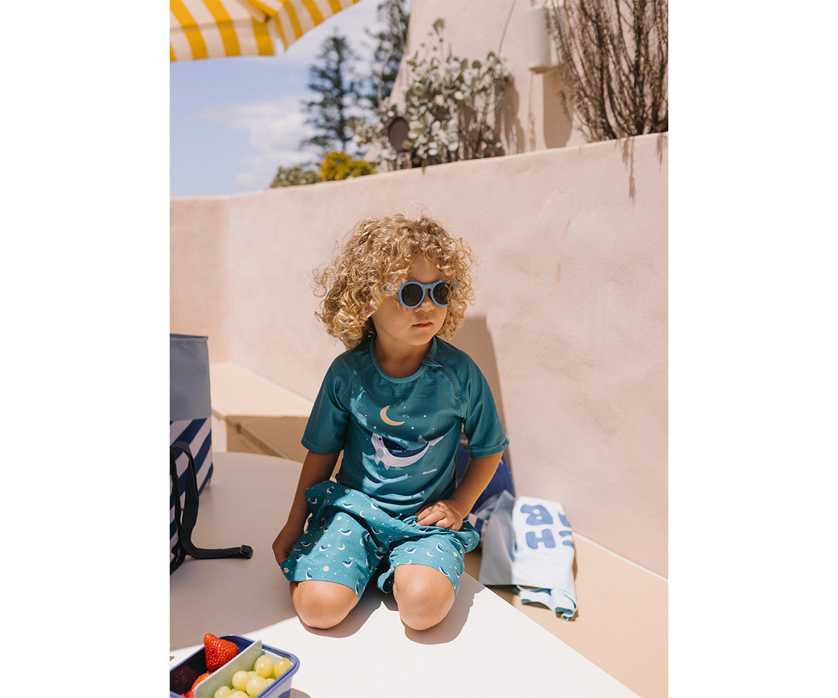 Camisola Proteção UV Whale Teal- Monneka