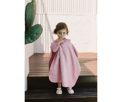 Poncho Praia Whale Pink- Monnëka