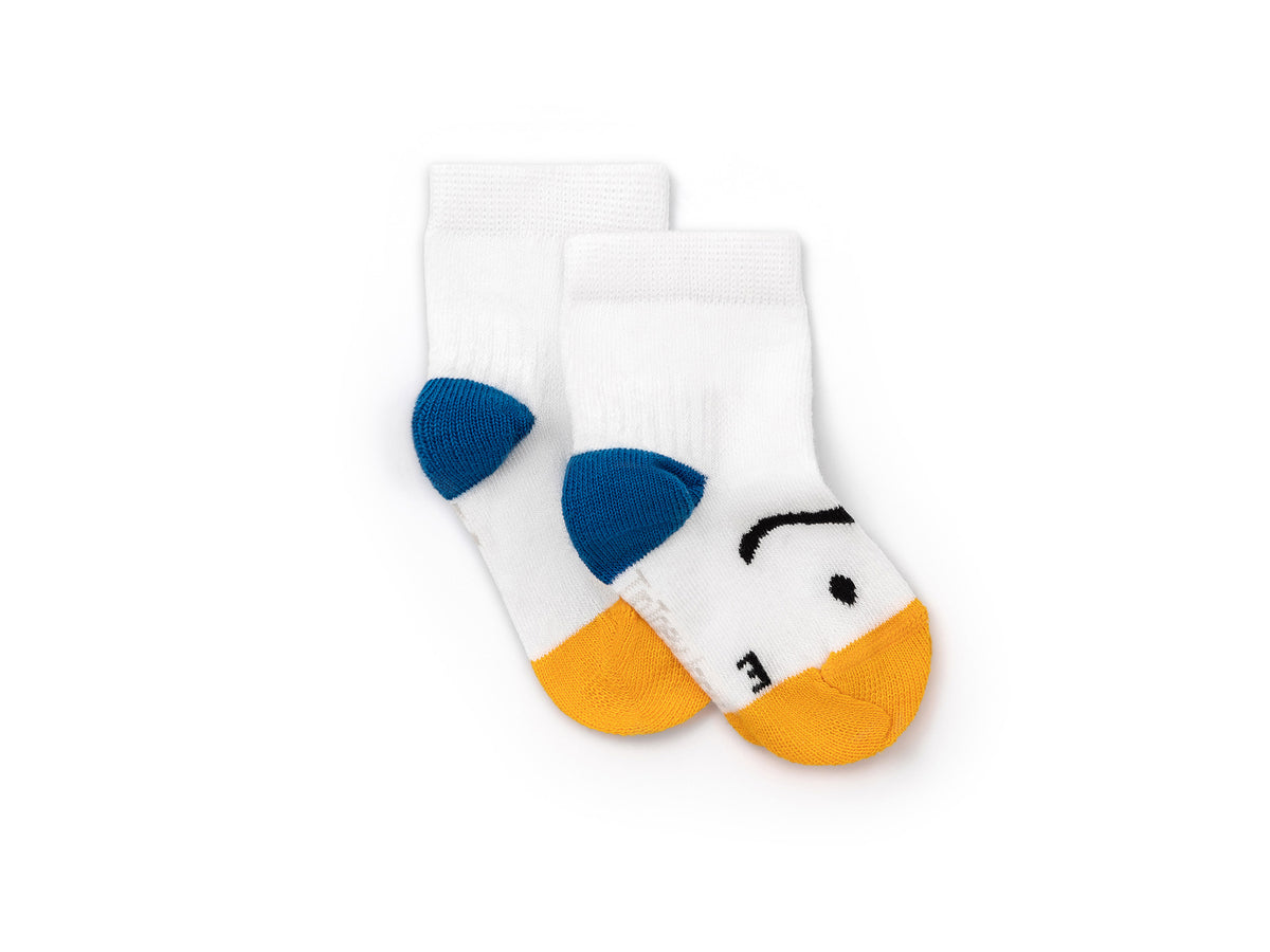 Meias Respeitadoras Sorriso Branco, azul, caramelo- Tip Toey Joey