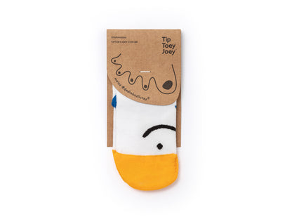 Meias Respeitadoras Sorriso Branco, azul, caramelo- Tip Toey Joey