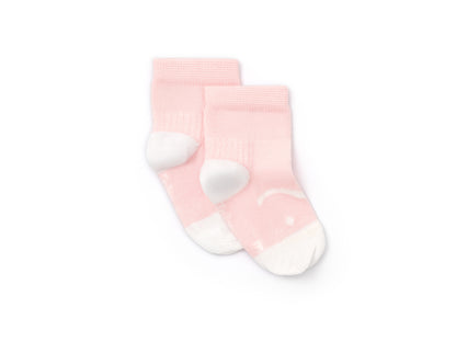 Meias Respeitadoras Sorriso Rosa e Branco- Tip Toey Joey