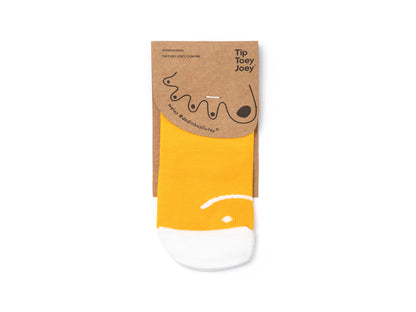 Meias Respeitadoras Sorriso Amarelo e Branco -Tip Toey Joey