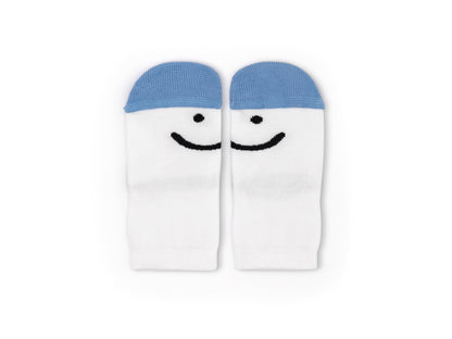 Meias Respeitadoras Sorriso Branco e Azul Marinho -Tip Toey Joey