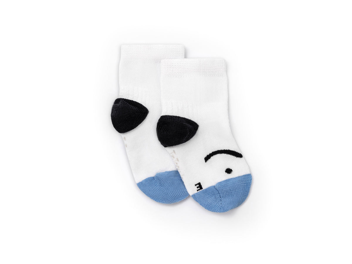 Meias Respeitadoras Sorriso Branco e Azul Marinho -Tip Toey Joey