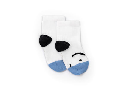 Meias Respeitadoras Sorriso Branco e Azul Marinho -Tip Toey Joey