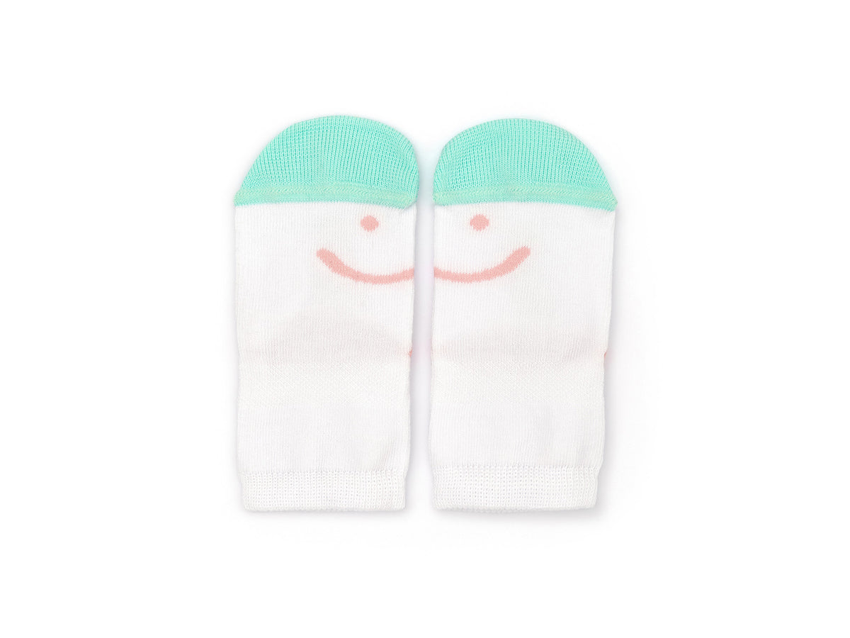 Meias Respeitadoras Sorriso Branco, Rosa e Menta -Tip Toey Joey
