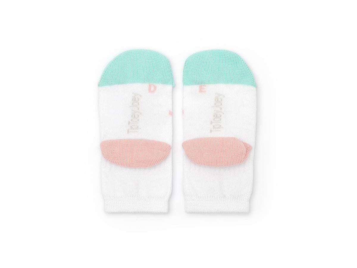 Meias Respeitadoras Sorriso Rosa e verde claro- Tip Toey Joey