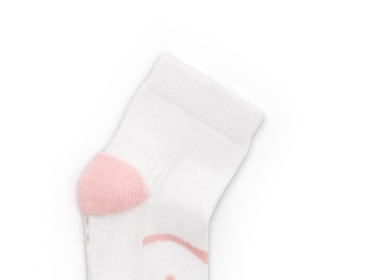 Meias Respeitadoras Sorriso Branco, Rosa e Menta -Tip Toey Joey