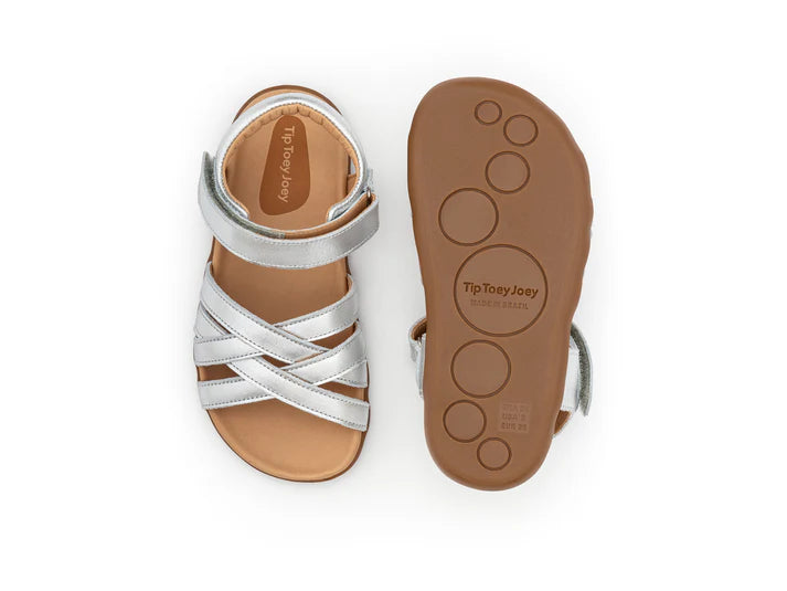 Sandálias Criss Cross Silver (marcha completa)- Tip Toey Joey