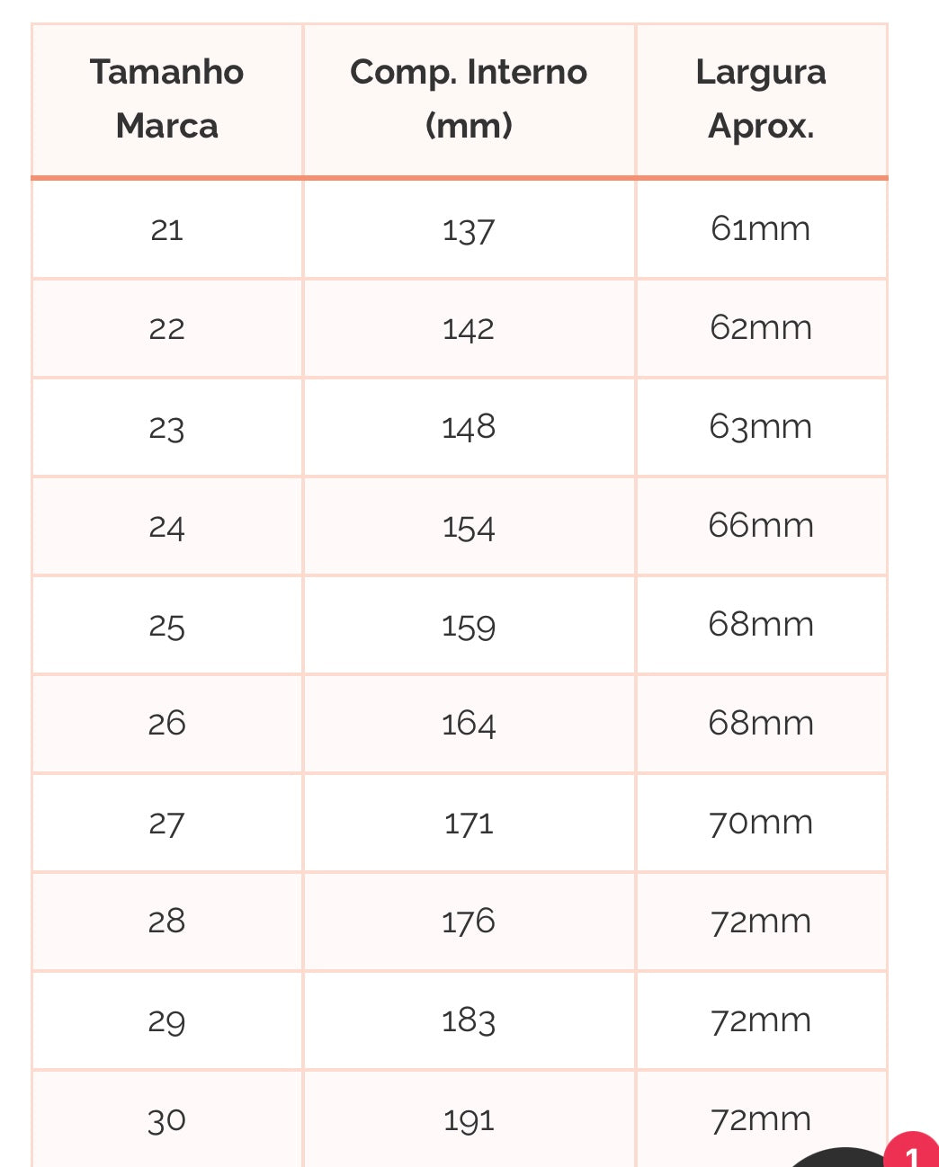 Guia de tamanhos – Sapatilhas Desportivas Rayo Azul- Chetto