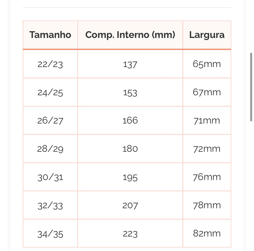 Guia de Tamanhos