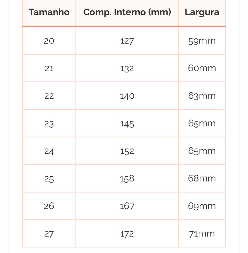 Guia de Tamanhos
