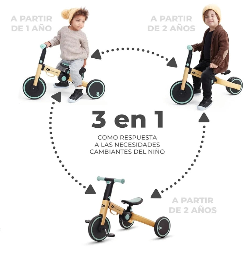 Triciclo 3 em 1 4trike kinderkraft - preto e amarelo