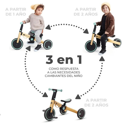 Triciclo 3 em 1 4trike kinderkraft - preto e amarelo