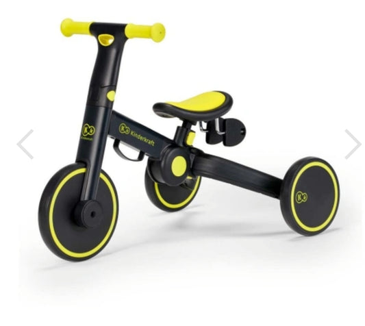 Triciclo 3 em 1 4trike kinderkraft - preto e amarelo