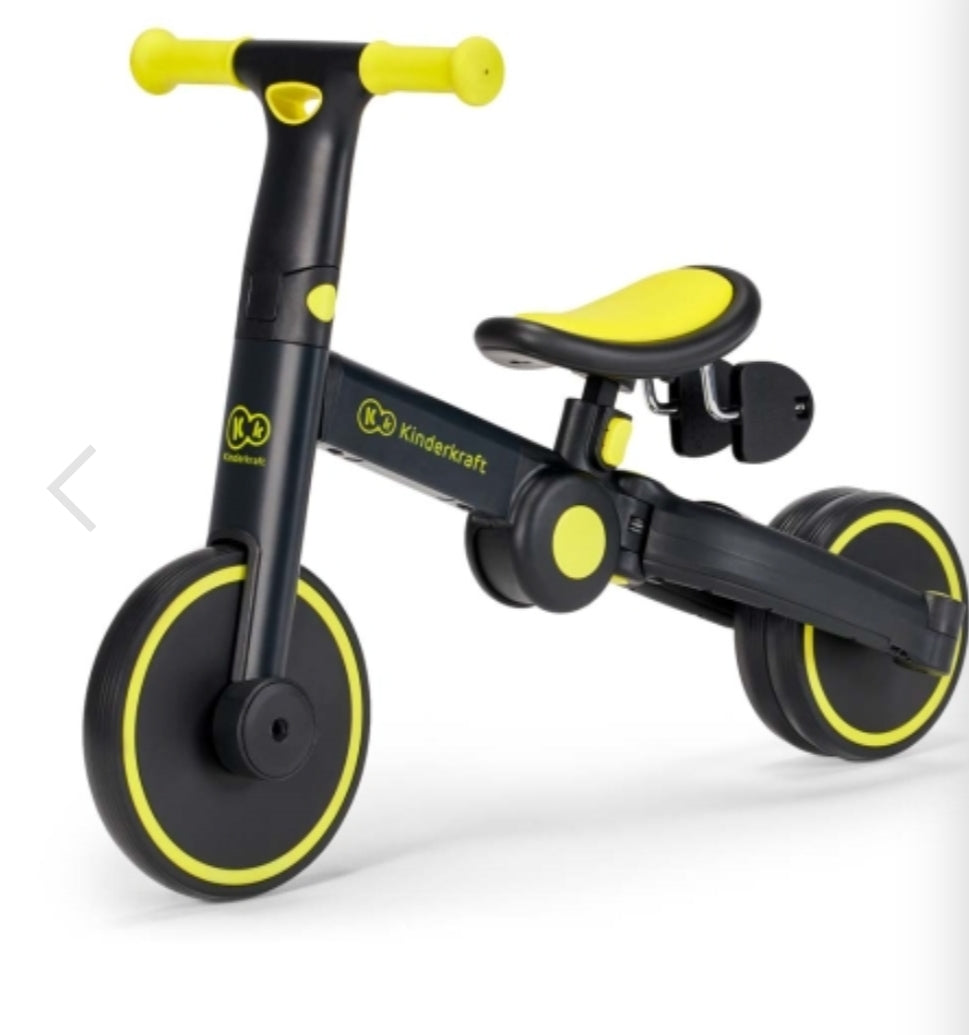 Triciclo 3 em 1 4trike kinderkraft - preto e amarelo