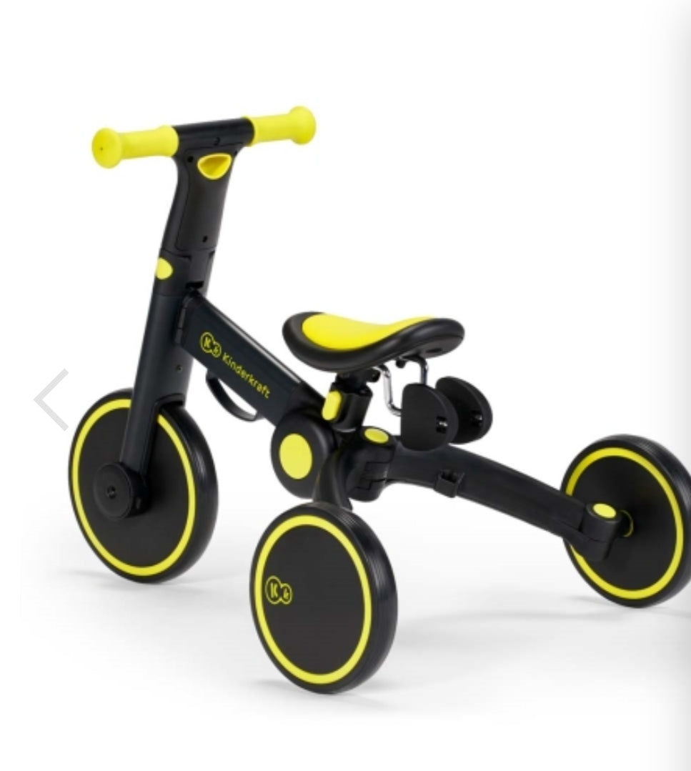 Triciclo 3 em 1 4trike kinderkraft - preto e amarelo