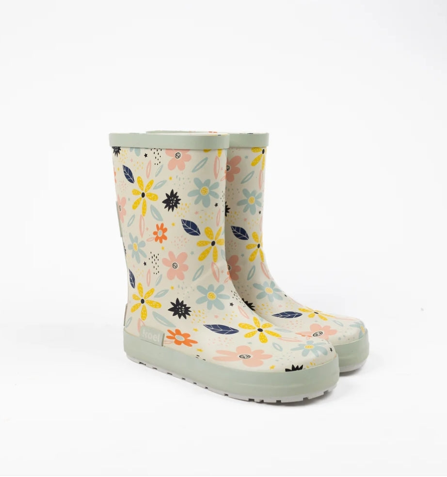 Galochas Wellie white Flowers- Koel