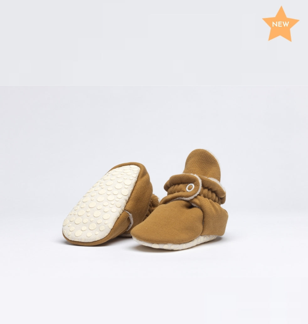 Baby Booties Fluffy Honey Mustard - Zás Trás for Babies