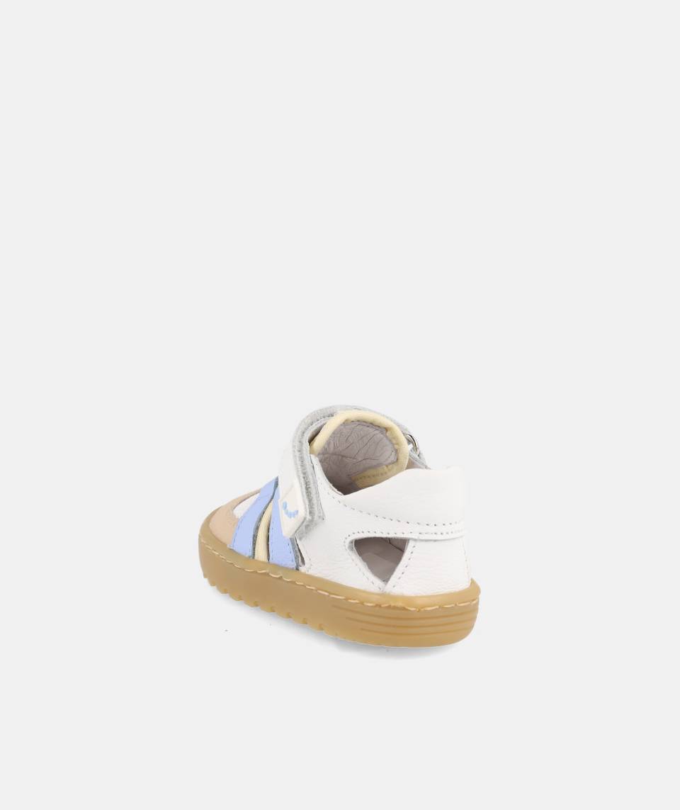 Sandálias fechadas Tahiti Branco e Azul- Blanditos by crio's